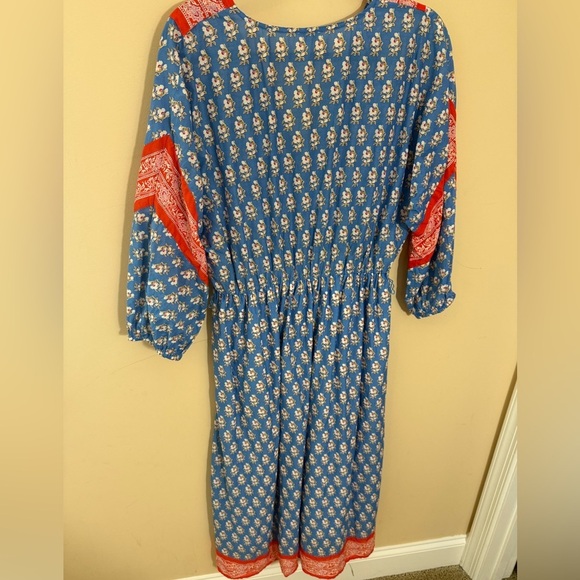 J.Crew Women's V-Neck Cover Up Dress in Classic Block Print Beachwear small - Picture 3 of 8